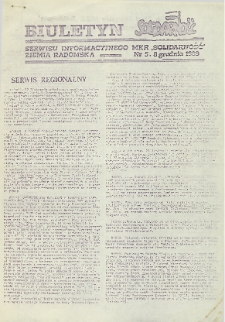 Biuletyn NSZZ "Solidarność" Ziemia Radomska, 1989, nr 5