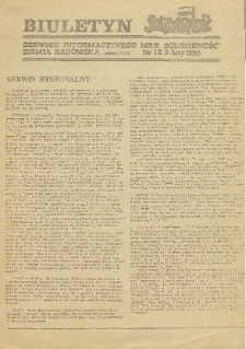 Biuletyn NSZZ "Solidarność" Ziemia Radomska, 1990, nr 13