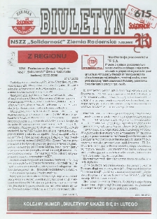 Biuletyn NSZZ "Solidarność" Ziemia Radomska, 2005, nr 615
