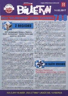 Biuletyn NSZZ "Solidarność" Ziemia Radomska, 2017, nr 788