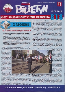 Biuletyn NSZZ "Solidarność" Ziemia Radomska, 2019, nr 818