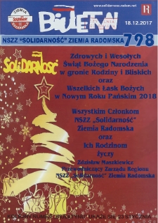 Biuletyn NSZZ "Solidarność" Ziemia Radomska, 2017, nr 798
