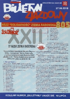 Biuletyn NSZZ "Solidarność" Ziemia Radomska, 2018, nr 805