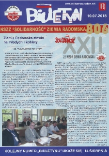 Biuletyn NSZZ "Solidarność" Ziemia Radomska, 2018, nr 806