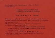 [Ulotka „Korporacja” ] / Teatr Powszechny im. Jana Kochanowskiego w Radomiu