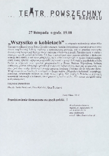 Miro Gavran „Wszystko o kobietach” / Teatr Powszechny im. Jana Kochanowskiego w Radomiu