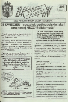 Biuletyn NSZZ "Solidarność" Ziemia Radomska, 1994, nr 208