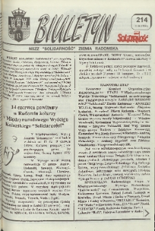 Biuletyn NSZZ "Solidarność" Ziemia Radomska, 1994, nr 214