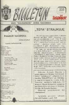 Biuletyn NSZZ "Solidarność" Ziemia Radomska, 1994, nr 233