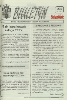 Biuletyn NSZZ "Solidarność" Ziemia Radomska, 1994, nr 235