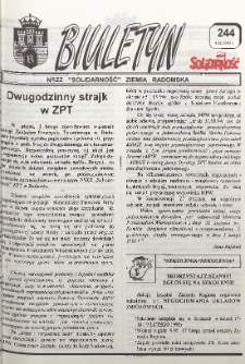 Biuletyn NSZZ "Solidarność" Ziemia Radomska, 1995, nr 244