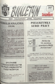 Biuletyn NSZZ "Solidarność" Ziemia Radomska, 1995, nr 267