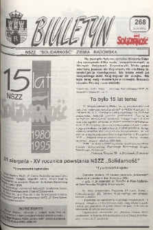 Biuletyn NSZZ "Solidarność" Ziemia Radomska, 1995, nr 268