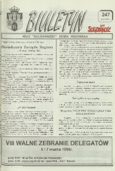 Biuletyn NSZZ "Solidarność" Ziemia Radomska, 1995, nr 247