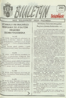 Biuletyn NSZZ "Solidarność" Ziemia Radomska, 1995, nr 250