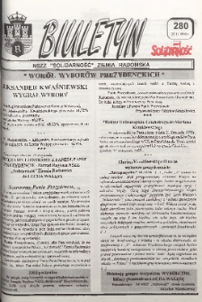 Biuletyn NSZZ "Solidarność" Ziemia Radomska, 1995, nr 280