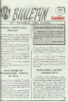 Biuletyn NSZZ "Solidarność" Ziemia Radomska, 1995, nr 281