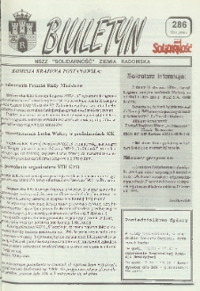 Biuletyn NSZZ "Solidarność" Ziemia Radomska, 1995, nr 286