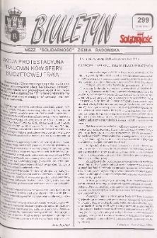 Biuletyn NSZZ "Solidarność" Ziemia Radomska, 1996, nr 299