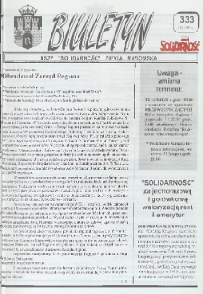 Biuletyn NSZZ "Solidarność" Ziemia Radomska, 1997, nr 333