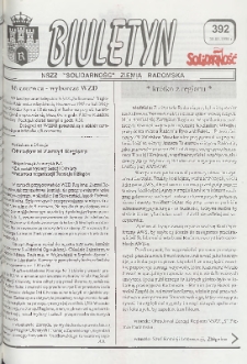 Biuletyn NSZZ "Solidarność" Ziemia Radomska, 1998, nr 392