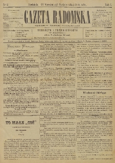 Gazeta Radomska, 1884, R. 1, nr 2