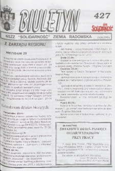 Biuletyn NSZZ "Solidarność" Ziemia Radomska, 1999, nr 427
