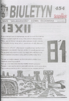 Biuletyn NSZZ "Solidarność" Ziemia Radomska, 1999, nr 454