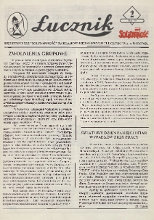 Łucznik : Biuletyn NSZZ "Solidarność" Zakładów Metalowych "Łucznik" S.A. w Radomiu, 1995, nr 2
