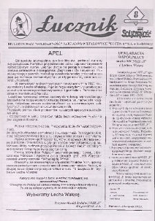 Łucznik : Biuletyn NSZZ "Solidarność" Zakładów Metalowych "Łucznik" S.A. w Radomiu, 1995, nr 8