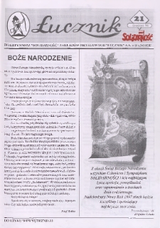 Łucznik : Biuletyn NSZZ "Solidarność" Zakładów Metalowych "Łucznik" S.A. w Radomiu, 1996, nr 21