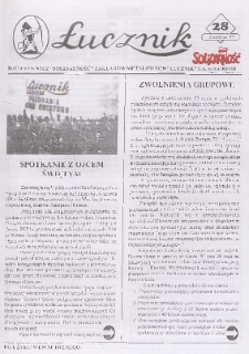 Łucznik : Biuletyn NSZZ "Solidarność" Zakład&oacute;w Metalowych "Łucznik" S.A. w Radomiu, 1997, nr 28