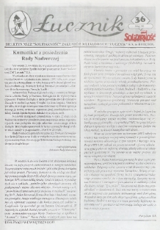 Łucznik : Biuletyn NSZZ "Solidarność" Zakładów Metalowych "Łucznik" S.A. w Radomiu, 1998, nr 36