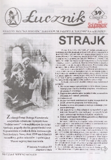 Łucznik : Biuletyn NSZZ "Solidarność" Zakładów Metalowych "Łucznik" S.A. w Radomiu, 1998, nr 39
