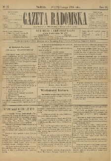 Gazeta Radomska, 1886, R. 3, nr 17