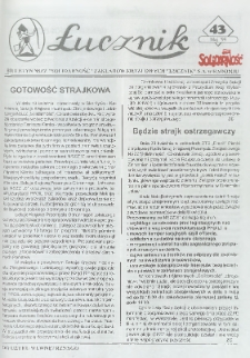 Łucznik : Biuletyn NSZZ "Solidarność" Zakładów Metalowych "Łucznik" S.A. w Radomiu, 1999, nr 43