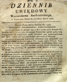 Dziennik Urzędowy Województwa Sandomierskiego, 1826, nr 7