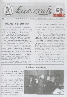 Łucznik : Biuletyn NSZZ "Solidarność" Zakładów Metalowych "Łucznik" S.A. w Radomiu, 2000, nr 50