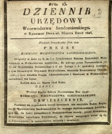 Dziennik Urzędowy Województwa Sandomierskiego, 1826, nr 13