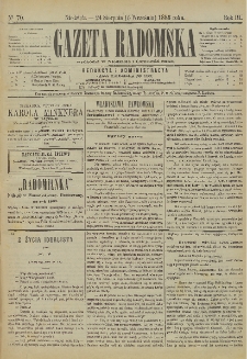 Gazeta Radomska, 1886, R. 3, nr 70