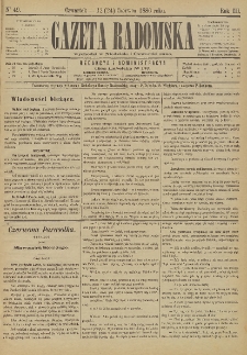 Gazeta Radomska, 1886, R. 3, nr 49