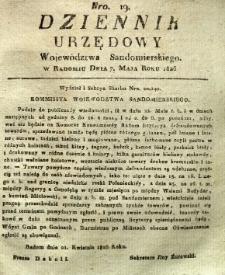 Dziennik Urzędowy Województwa Sandomierskiego, 1826, nr 19