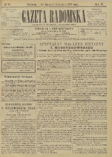 Gazeta Radomska, 1887, R. 4, nr 27