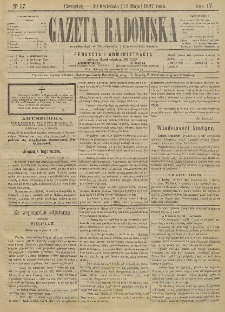 Gazeta Radomska, 1887, R. 4, nr 37
