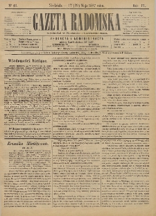 Gazeta Radomska, 1887, R. 4, nr 42
