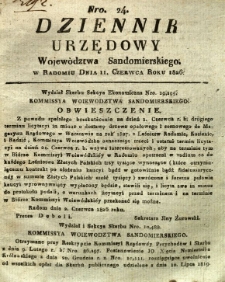 Dziennik Urzędowy Województwa Sandomierskiego, 1826, nr 24