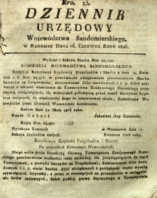 Dziennik Urzędowy Województwa Sandomierskiego, 1826, nr 25