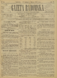Gazeta Radomska, 1887, R. 4, nr 19