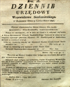 Dziennik Urzędowy Województwa Sandomierskiego, 1826, nr 28