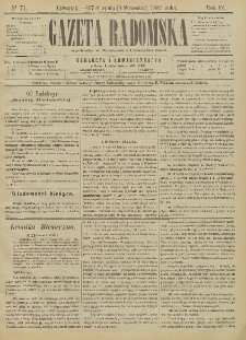 Gazeta Radomska, 1887, R. 4, nr 71